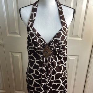 Heart Soul size XL brown and ivory halter maxi dress Never Worn